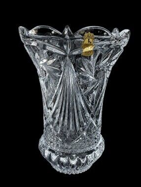 IMPERLUX Made in Poland Extreme Heavy Lead Leaded Crystal Vintage  Vase FLAW